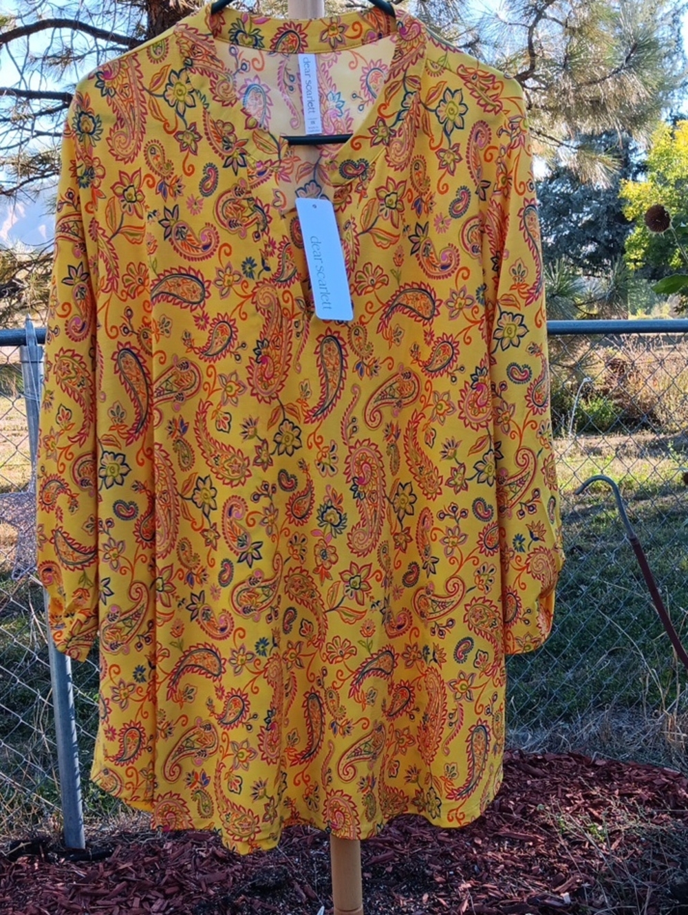 Caslon Yellow Paisley Tunic Top